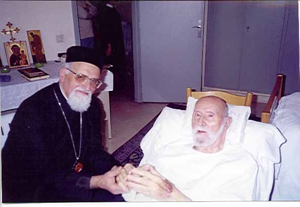 His Beatitude, Gregorios III,  (on left) with His Beatitude, the Retired, Maximos V,  (on right)